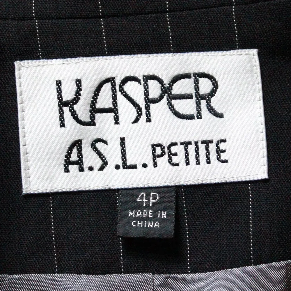 Vintage Kasper ASL Petite Pinstripe Blazer Jacket - Picture 3 of 6